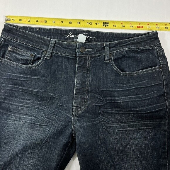 Kenneth Cole New York Men’s Straight Dark Blue Denim Jeans Smou9718 Size 34X30 - Picture 10 of 14